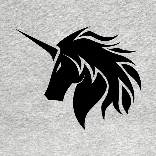 Iconic Unicorn in Black by graphicfire